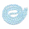 Electroplate Opaque Solid Color Glass Beads Strands EGLA-T020-07F-2
