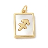 Brass Pave Natural White Shell Pendants KK-S522-09G-F-1