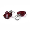 Faceted Transparent Glass Charms GLAA-T024-06H-3