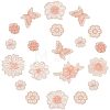  20 Pcs 9 Style Flower & Butterfly Organgza Lace Embroidery Ornament Accessories DIY-NB0007-72-1