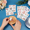 8 Sheets 8 Style Love and Peace Theme Paper Body Art Tattoos Stickers DIY-CP0007-55-3