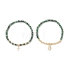 2Pcs Natural African Turquoise(Jasper) Beads Stretch Bracelets BJEW-JB13415-01-2