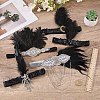 5Pcs 5 Styles Feather with Plastic Headbands OHAR-WR0001-08-3
