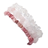 3Pcs 3 Styles Natural Mixed Gemstone Chips Stretch Bracelets Set BJEW-JB11060-02-5