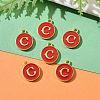 Golden Plated Alloy Enamel Charms ENAM-S118-03C-5