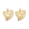 Textured Brass Pendants KK-T080-62G-1