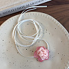 Adjustable Handmade Cloth Flower Satin Ribbon Choker Necklaces for Women WGDD09F-05-1