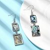 Brass Natural Abalone Shell Dangle Earrings EJEW-F388-01C-P-3
