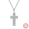 925 Sterling Silver Micro Pave Clear Cubic Zirconia Pendants SE-CBA9BBC-01P-1