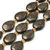 Natural Pyrite Beads Strands G-Z131-B01-01-2