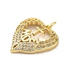 Mother's Day Brass Micro Pave Clear Cubic Zirconia Pendants FIND-Z041-20J-2