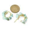 Natural Amazonite Chips Braided Hoop Earrings EJEW-JE04940-16-2