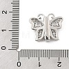 Brass Micro Pave Clear Cubic Zirconia Slide Charms ZIRC-I068-32P-3