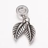 304 Stainless Steel European Dangle Charms OPDL-K001-01AS-2