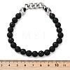 Punk Style Skull 304 Stainless Steel Glass Beads Bracelets for Women Men BJEW-D304-04AS-02-3