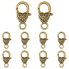10Pcs Tibetan Style Heart Lobster Claw Clasps FIND-YW0009-77AB-1