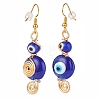 Lampwork Evil Eye Dangle Earrings EJEW-JE04918-3