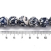 Handmade Blue and White Porcelain Beads Strands PORC-I027-04H-4