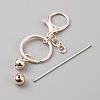 Iron Bar Beadable Keychain for Jewelry Making DIY Crafts KEYC-WH0034-32RG-2