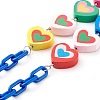 Heart Natural Dyed Wood Beaded Necklaces NJEW-JN03528-4