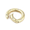 Brass Micro Pave Clear Cubic Zirconia Spring Gate Rings KK-M293-54G-2