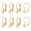 10Pcs Square Brass Micro Pave Clear Cubic Zirconia Leverback Earring Findings KK-TADJ0001-19-1