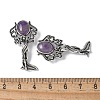 Angel Brass Natural Amethyst Pendants KK-D361-02AS-27-3