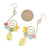 Vortex Spiral Glass Dangle Earrings EJEW-JE06861-4