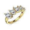 Teardrop 925 Sterling Silver Micro Pave Clear Cubic Zirconia Finger Rings for Women RJEW-Q816-05G-1