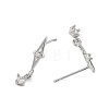 SHEGRACE Brass Micro Pave Cubic Zirconia Stud Dangle Earrings XGRQ4N650-723P-2