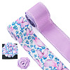 2 Skeins 2 Colors  Summer Theme Polyester Printed Wired Ribbon SRIB-TA0001-24A-3