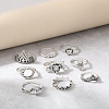 9Pcs Alloy Rhinestone Plain Band Rings PW-WG2EE61-01-4