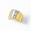 Brass Micro Pave Clear Cubic Zirconia Cuff Open Rings FS-WGA5D1D-05-1