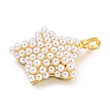 Rack Plating Brass & ABS Plastic Imitation Pearl Pendants KK-N255-03C-G-RS-2