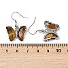 Natural Tiger Eye Brass Dangle Earrings EJEW-M081-01P-03-3