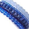 5Pcs 5 Styles Faceted Round Glass Beaded Stretch Bracelet Sets BJEW-JB10423-04-5