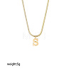 316 Surgical Stainless Steel Initial Pendant Flat Snake Chain Necklaces for Women WGC1053-19-2