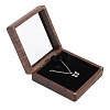 Wood Necklace Storage Boxes with Visible Window and Magnetic Lid CON-WH0107-106-1