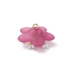 Glass Seed Beaded Flower Pendants PALLOY-MZ01128-04-4