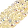 Electroplate Transparent Glass Beads Strands EGLA-N057-02A-03-1