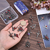 24Pcs 12 Styles Gothic Alloy Rhinestone/Acrylic/Enamel Pendants Sets FIND-SC0023-29-3