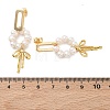 Bowknot Brass Rhinestone Dangle Stud Earrings EJEW-JE07065-5