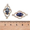 Natural Lapis Lazuli Faceted Connector Charms G-B081-01G-03-3