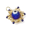 Beaded Star Eye Charms PALLOY-MZ00575-5