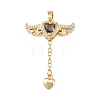 Brass Micro Pave Cubic Zirconia Pendants KK-B161-12G-03-1