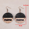 Mother's Day Alloy & Wood Dangle Earrings FS-WGFAE13-01-2