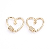 Brass Micro Pave Clear Cubic Zirconia Screw Carabiner Lock Charms X-ZIRC-I041-01G-1