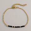 Natural Obsidian Beads Link Bracelets AL8612-8-1