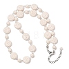 Natural Lava Rock Coin Beaded Necklaces GG-CBA922D-06B-4