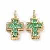 Brass Micro Pave Clear Cubic Zirconia Pendants ZIRC-F135-24G-03B-2